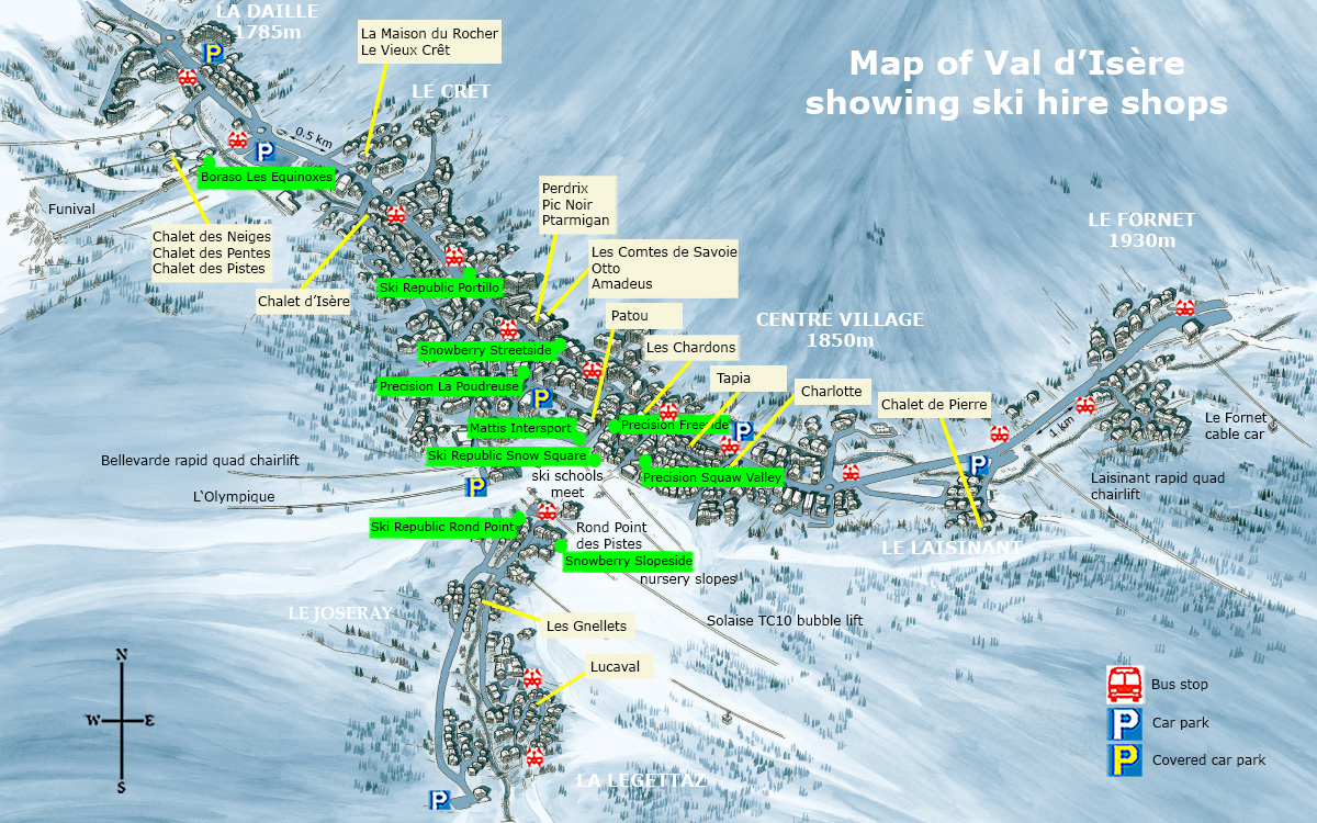 Map of Val d'Isère